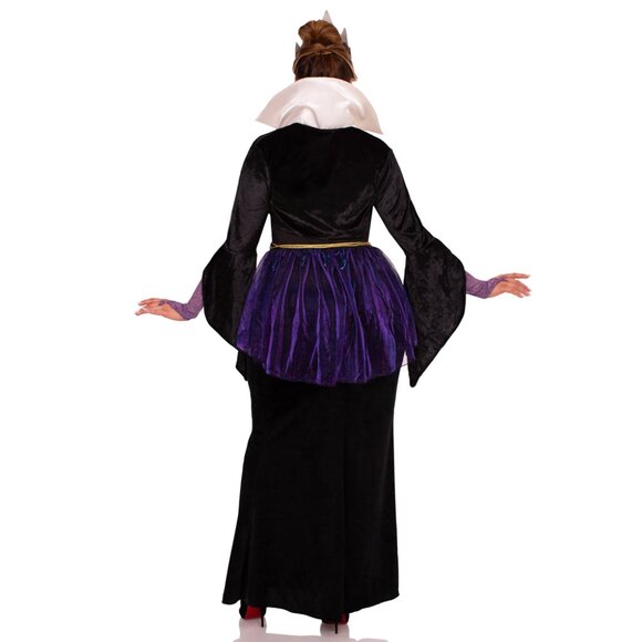 Four Piece Evil Queen Costume Set, High-Slit Gown with Velvet Shrug - Picture 2 of 2